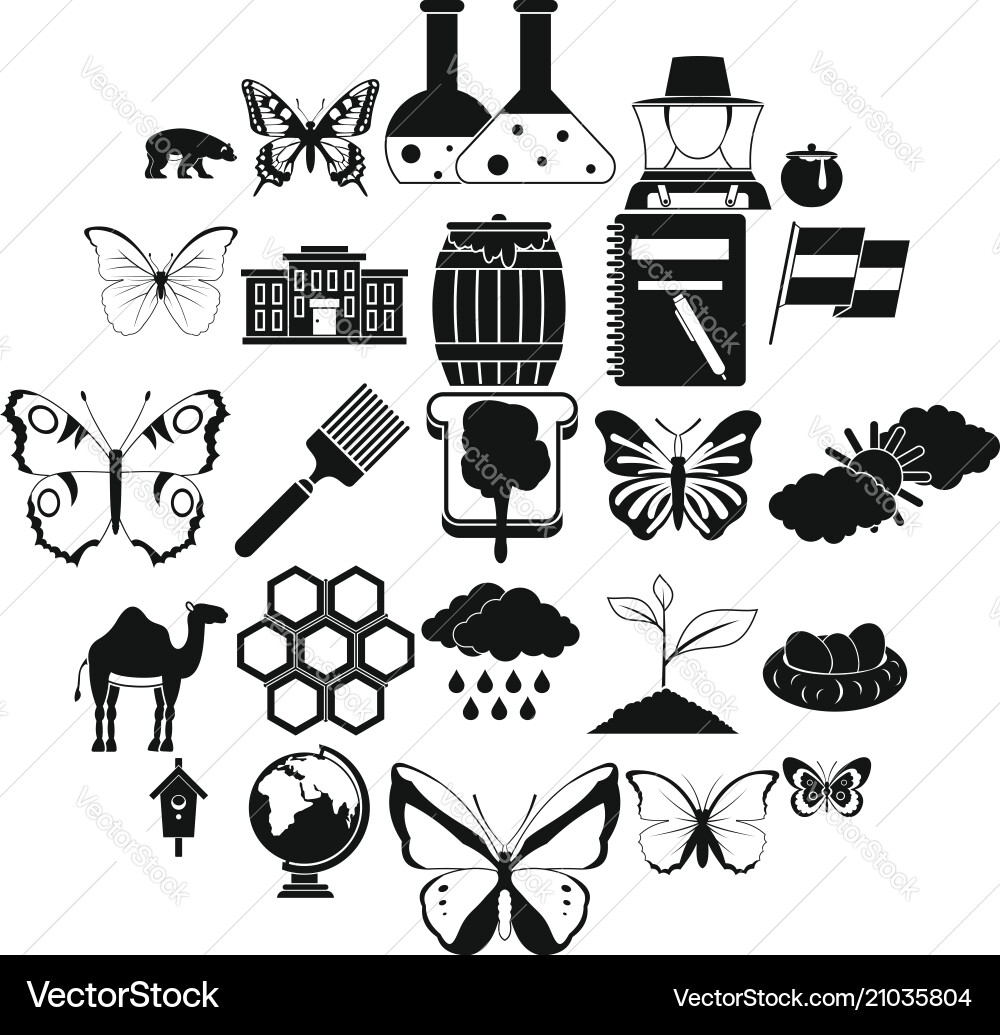 Crum icons set simple style Crum icons set simple style vector image