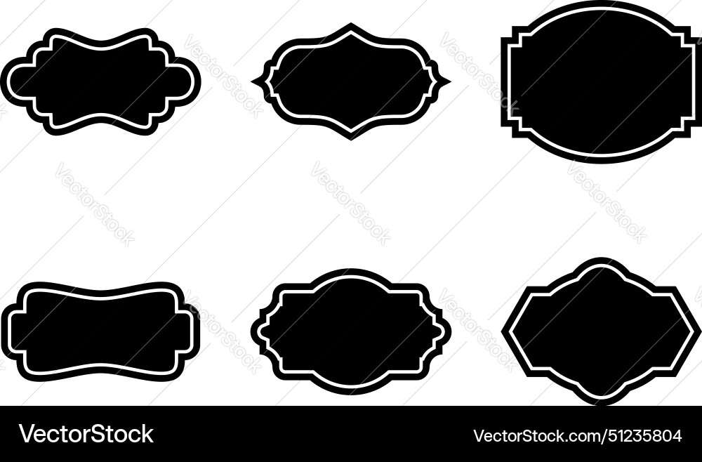 Label frame shape - glyph with pictogram Vector Image