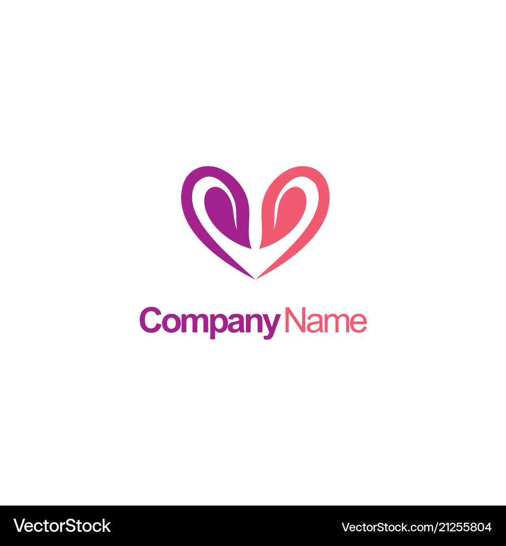 Love colored leaf beauty logo Vector Image