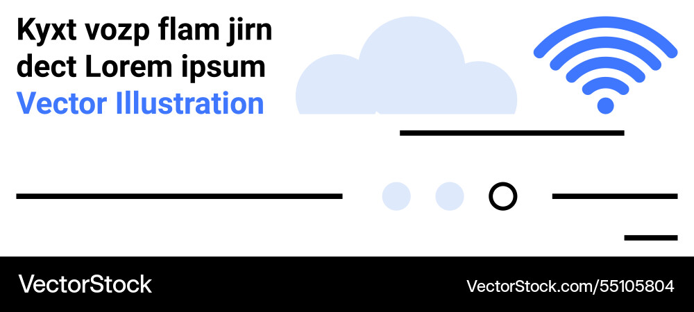 Minimalist cloud and wireless icon with text Minimalist cloud and wireless icon with text vector image