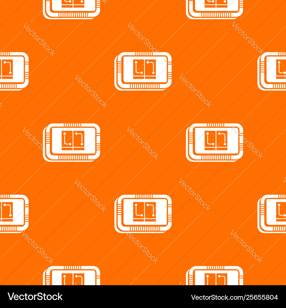 Retro microchip pattern orange Retro microchip pattern orange vector image