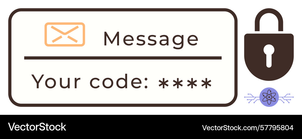 Secure message access with lock and input code vector image