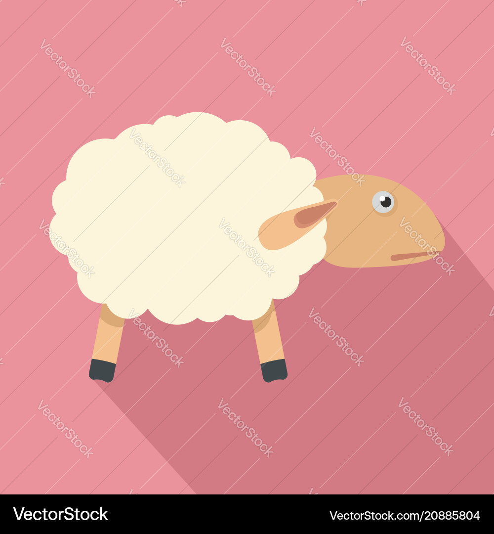 Sheep with shadow icon flat style Vector Image