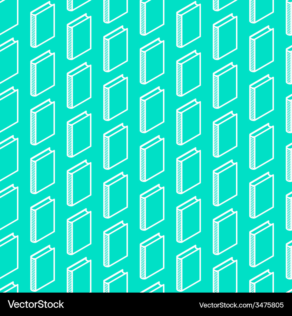 Abstract seamless pattern with isometric book vector image