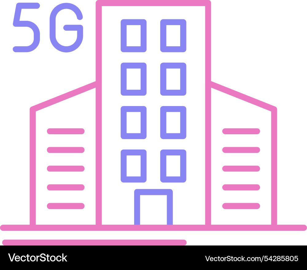 Building line two colour icon Vector Image