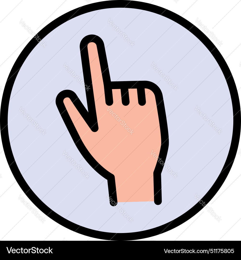 Hand click color icon symbol on white background Hand click color icon symbol on white background Vector Image