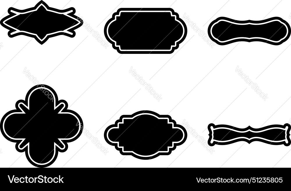 Label frame shape - glyph with pictogram Vector Image
