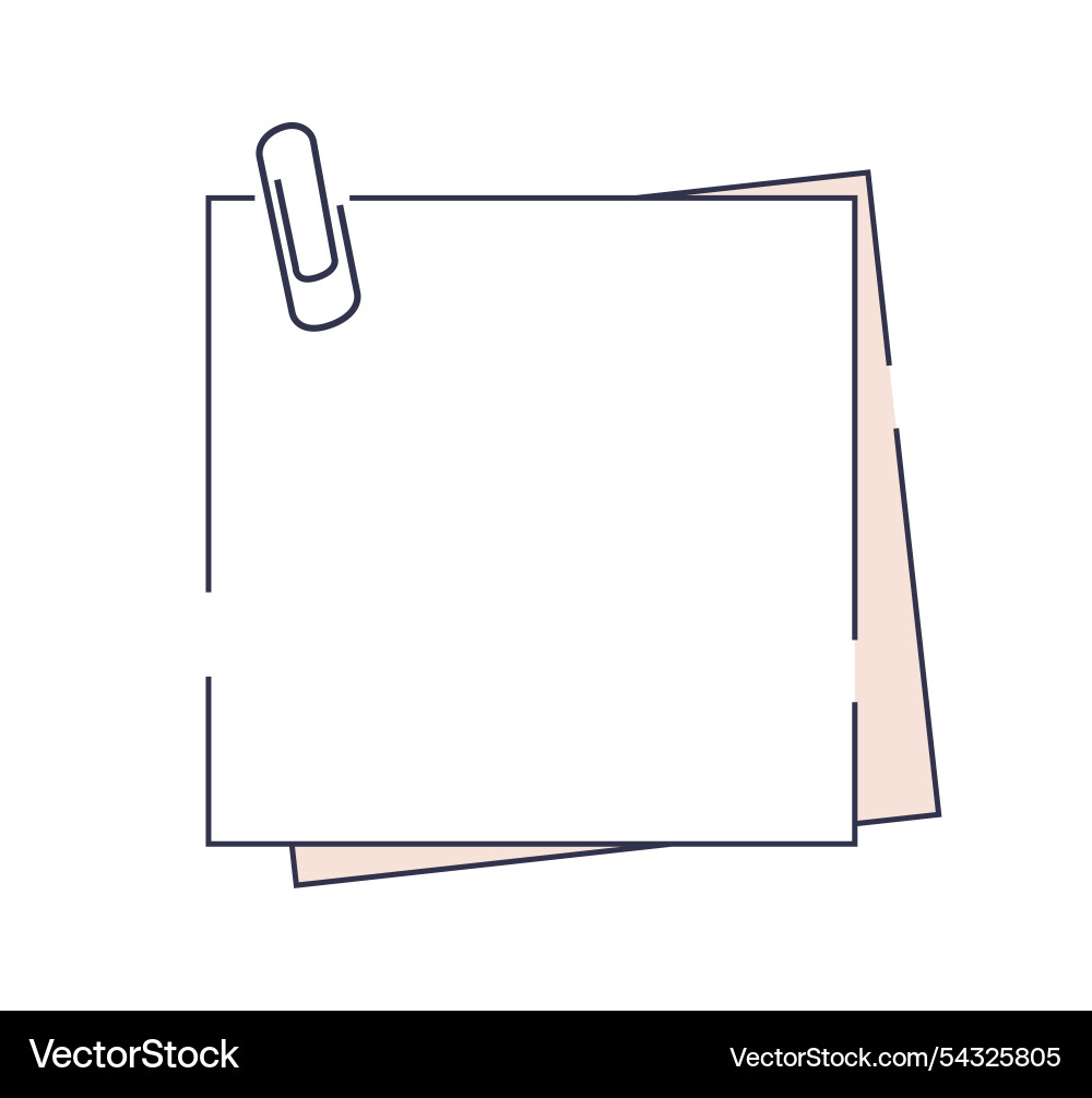 Paper notes outline memo and to do list office vector image