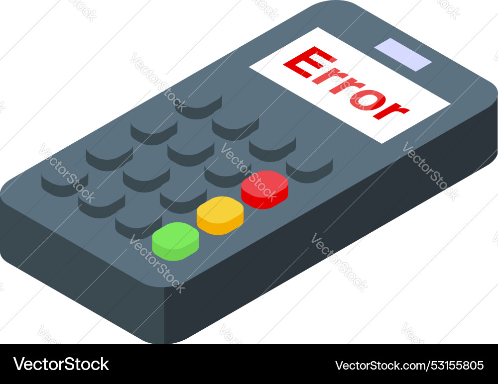 Pos Terminal zeigt Fehlermeldung isometrische Ansicht Pos Terminal zeigt Fehlermeldung isometrische Ansicht vektorbild