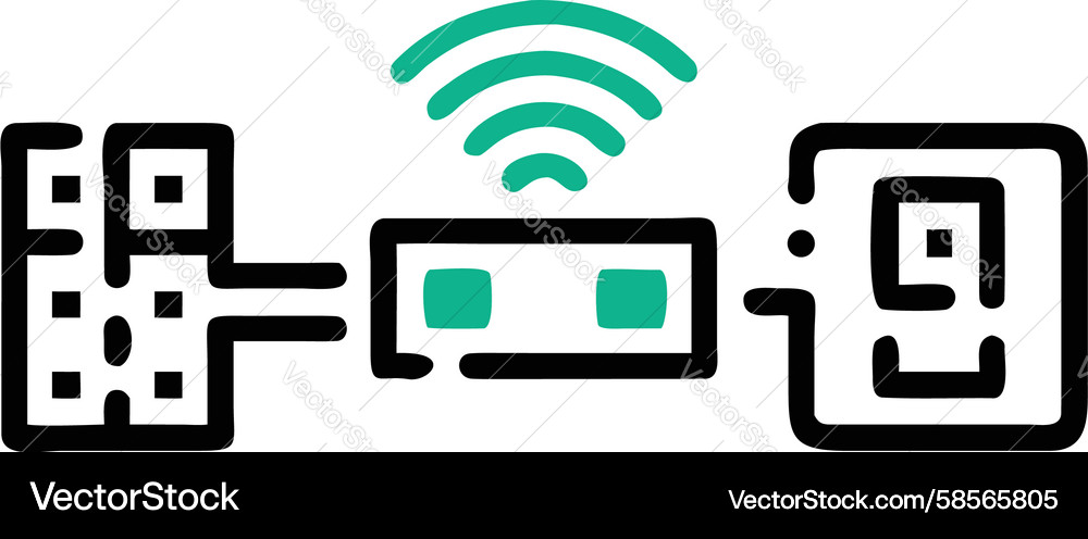 Wireless Data Flow Icon Vector Image