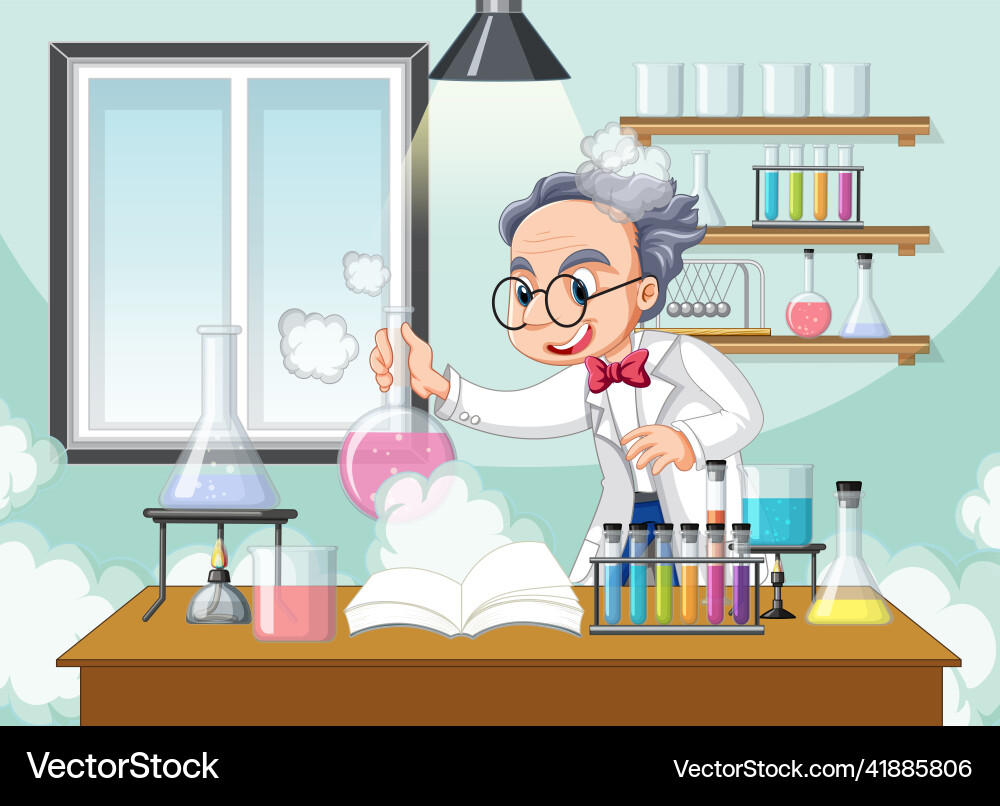 A scientist experiment in the lab A scientist experiment in the lab vector image