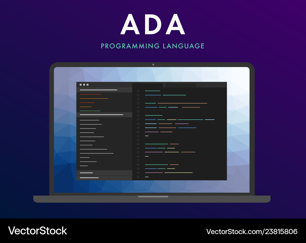 Ada programming language vector image