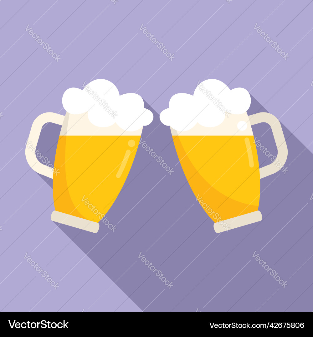 Beer toast icon flat drink glass Beer toast icon flat drink glass vector image