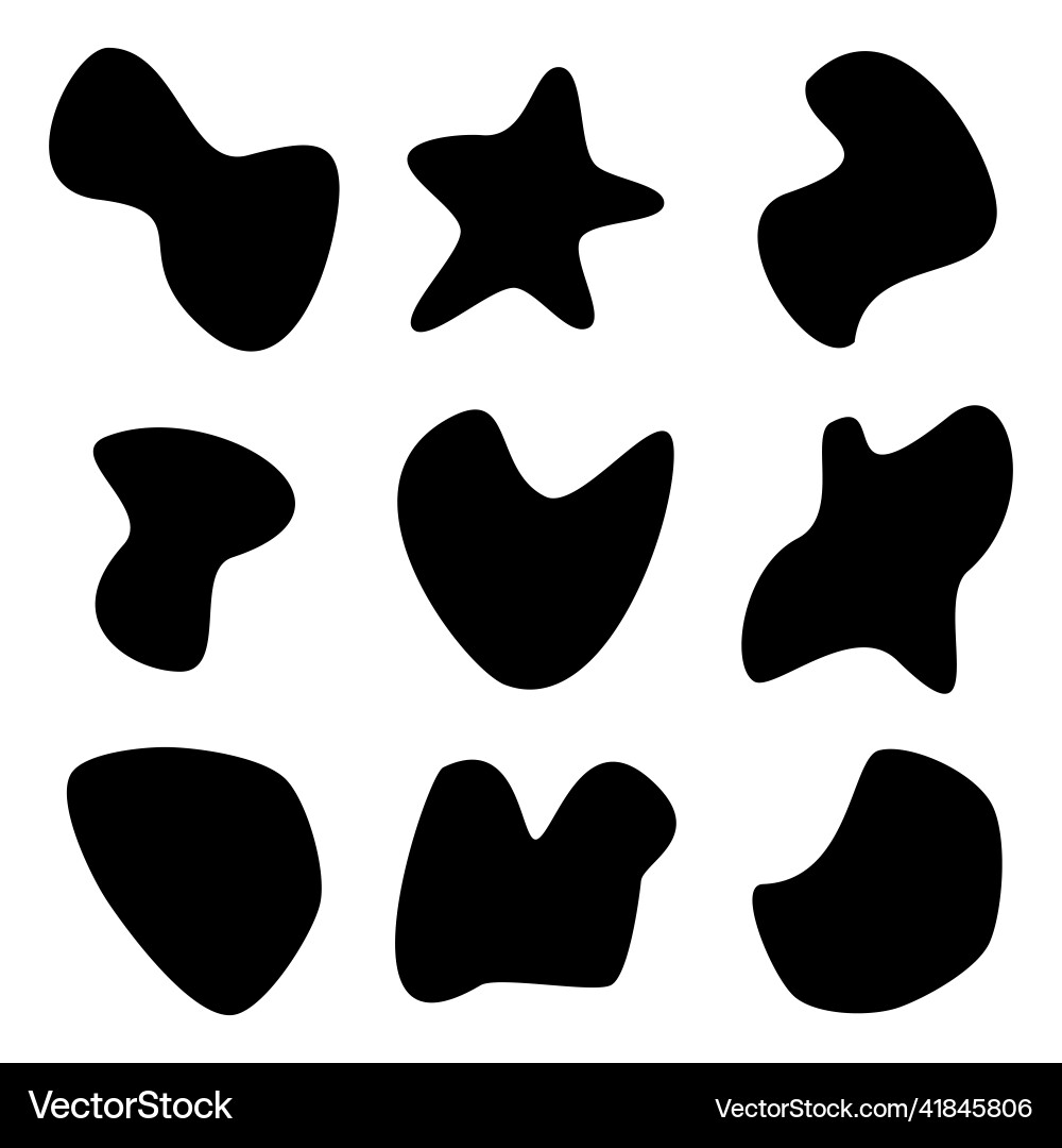 Blob shapes set random blotch inkblot stone Blob shapes set random blotch inkblot stone vector image