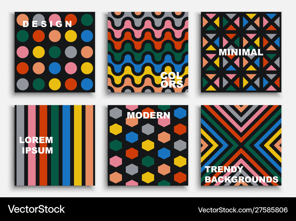Colorful Seamless Pattern Set Vector Image