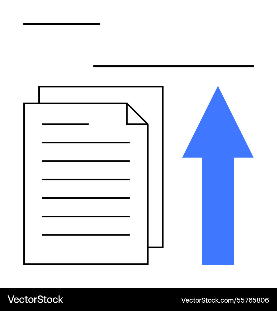 Document upload with arrow indicator for file Vector Image