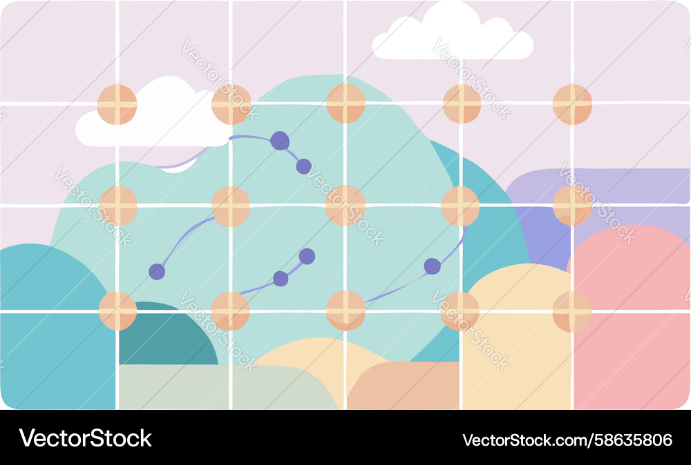 Modern Cloud Grid Network Vector Image
