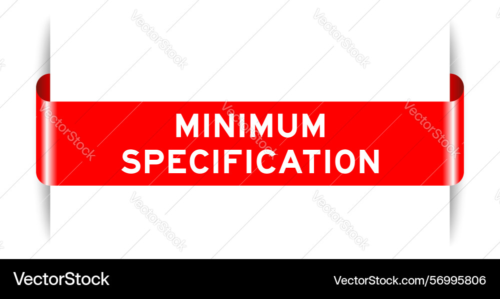 Red color inserted label banner with word minimum Vector Image