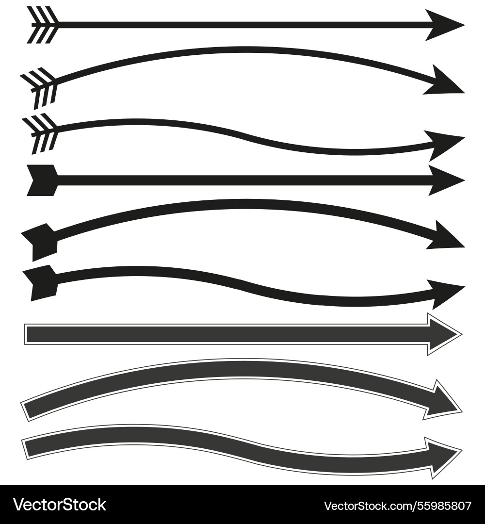 Curved arrow icon directional path shape black Curved arrow icon directional path shape black vector image