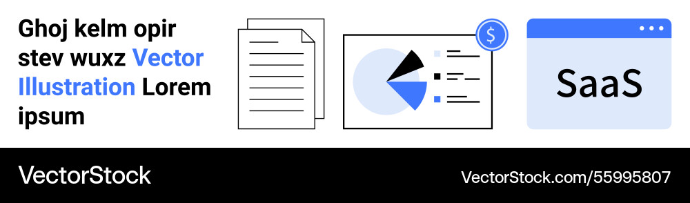Document analysis and saas overview with financial Document analysis and saas overview with financial Vector Image