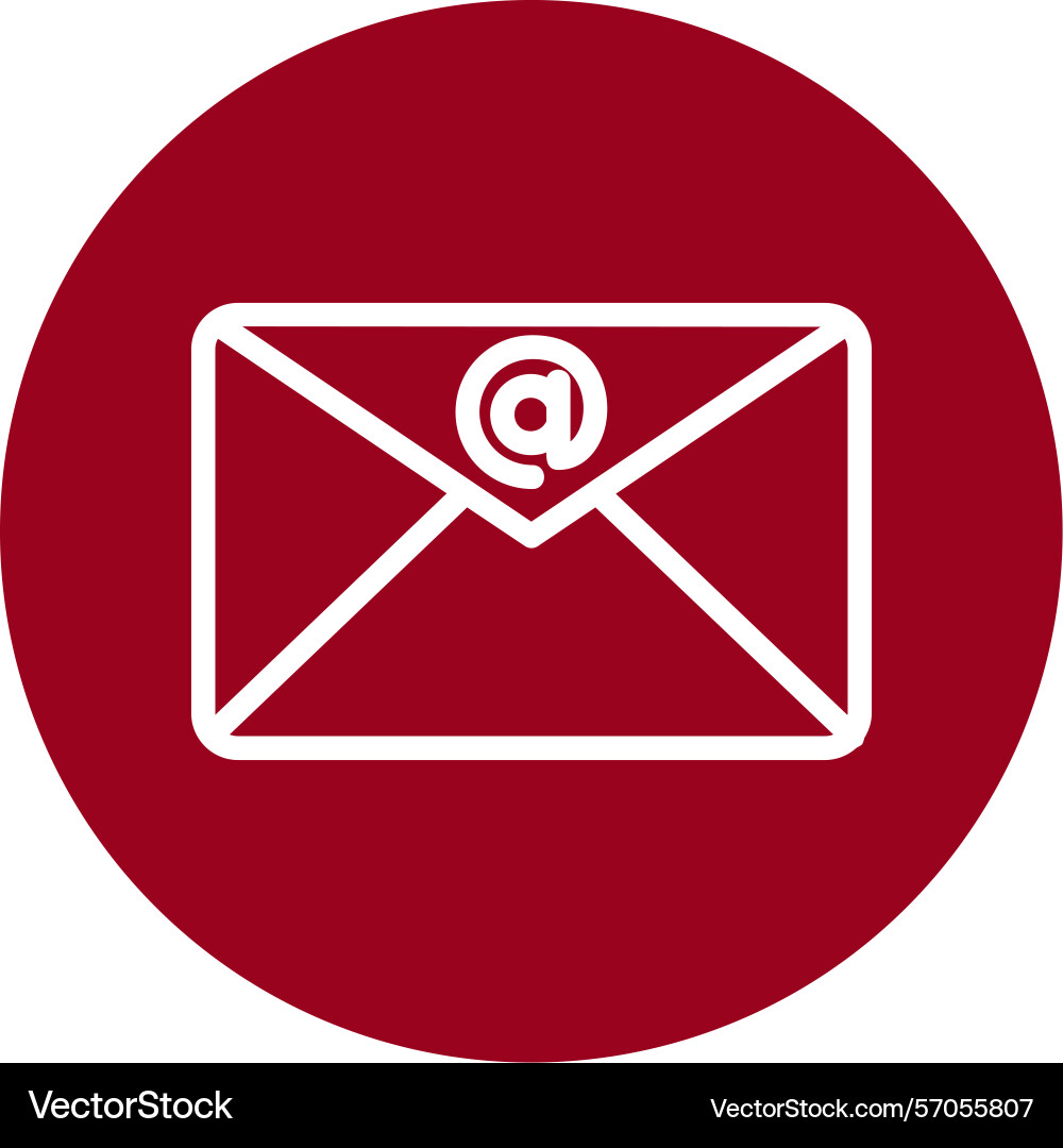 Email address line circle style icon design Vector Image