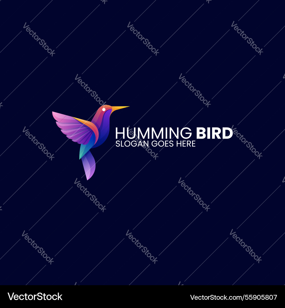 Humming bird gradient colorful logo Humming bird gradient colorful logo vector image