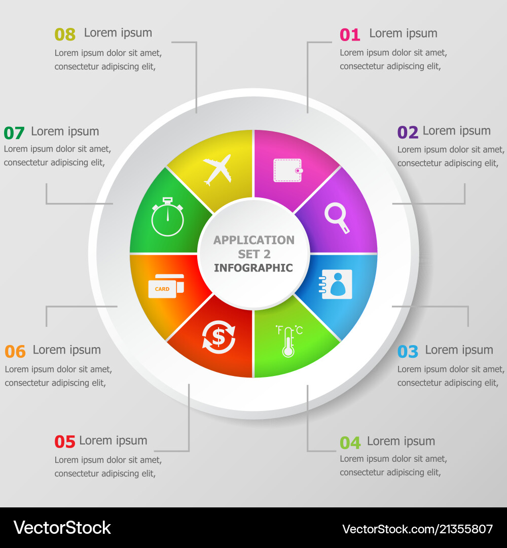 Infographic design template with application Infographic design template with application vector image
