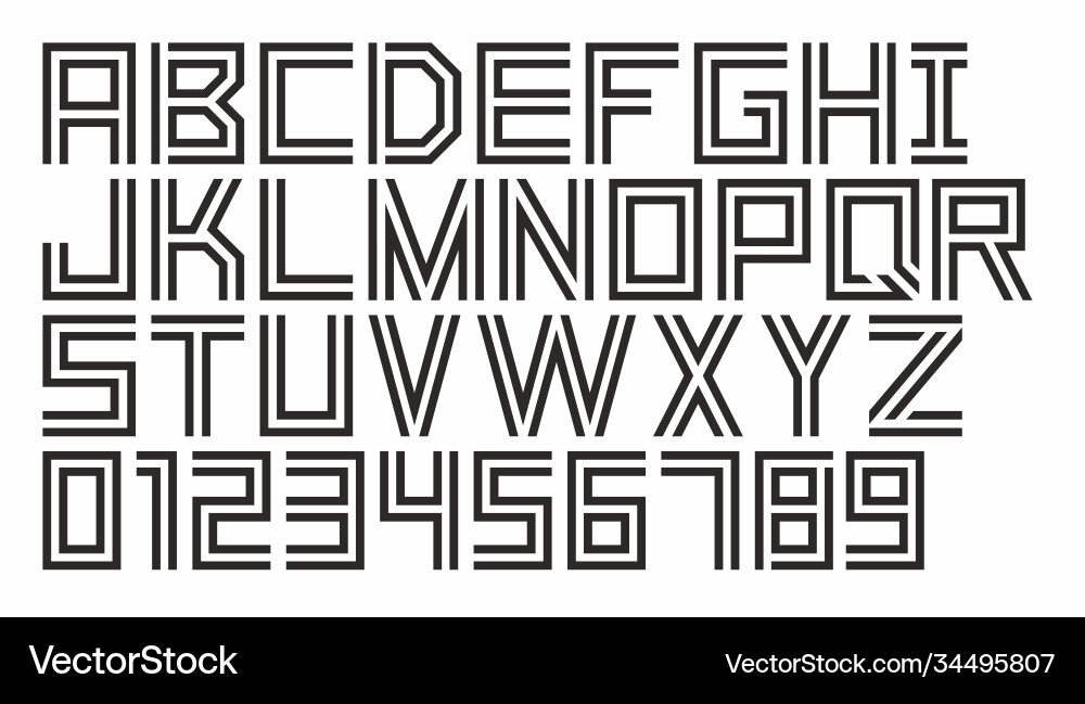 Linear font vector image