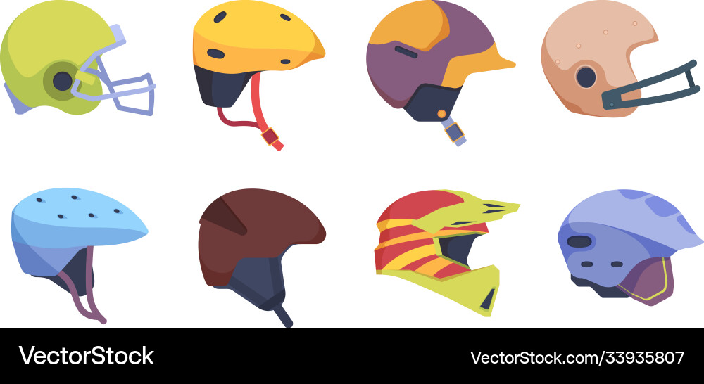 Motorrad Helm Sicherheitskollektion vektorbild