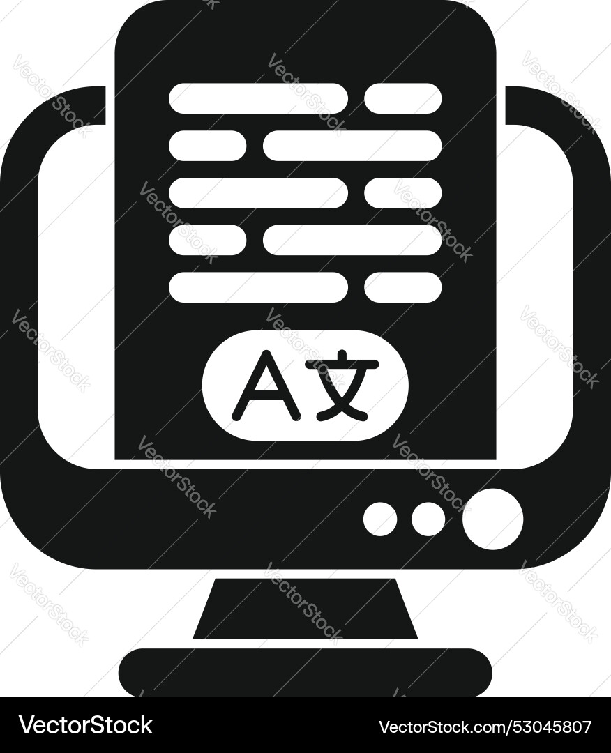 Online language learning platform with computer Online language learning platform with computer vector image