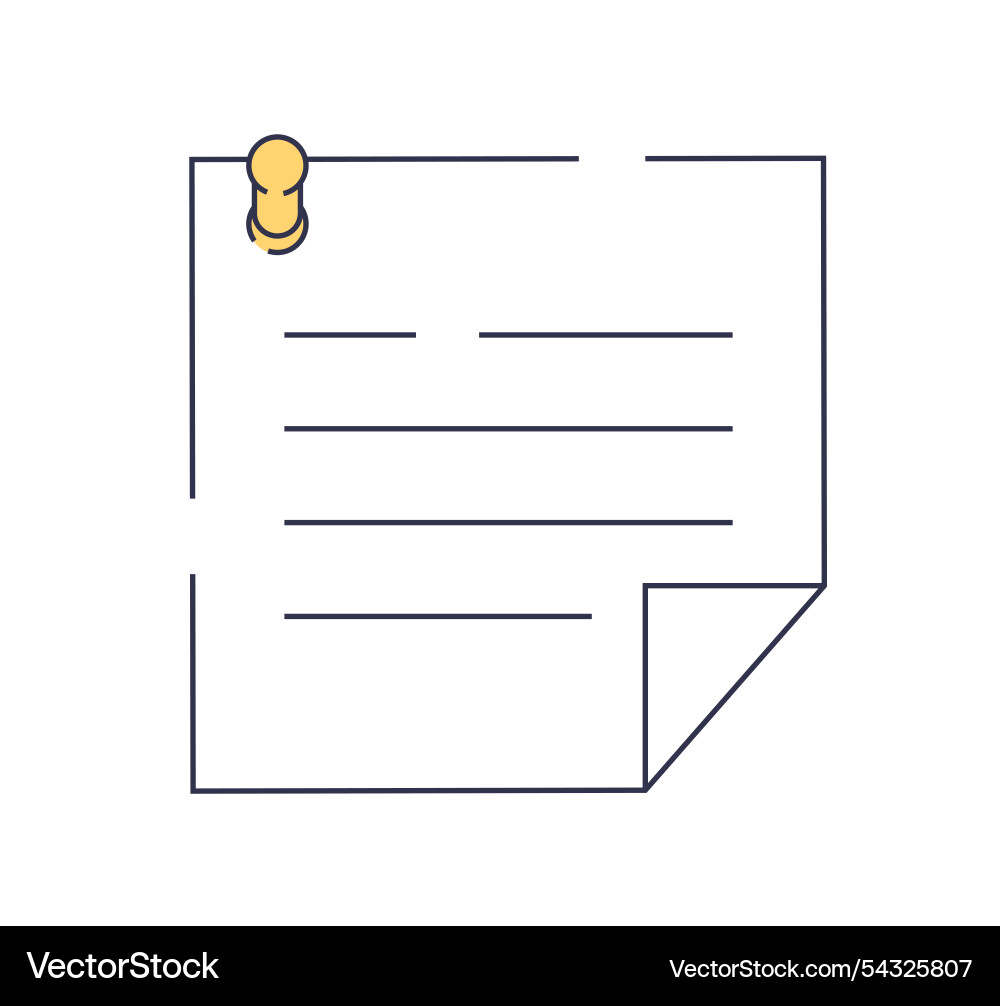 Paper notes outline memo and to do list office vector image