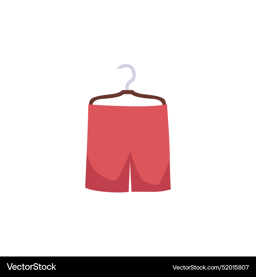 Red shorts on a hanger Royalty Free Vector Image