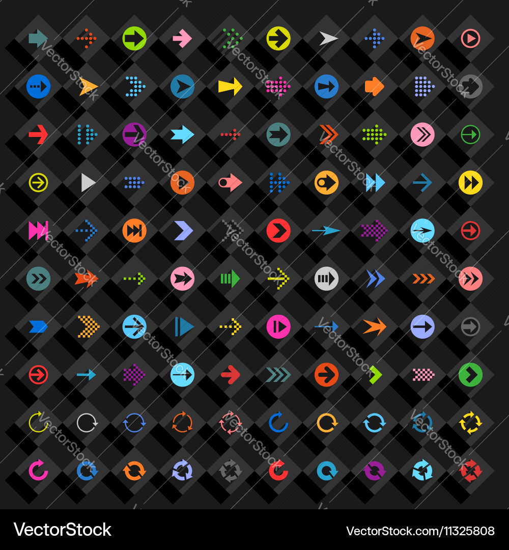 Flat arrow icon rhombus web button Vector Image