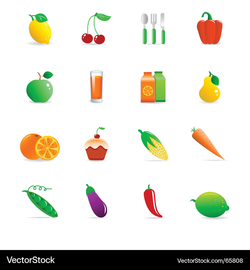 Food Icon Set Vector Image