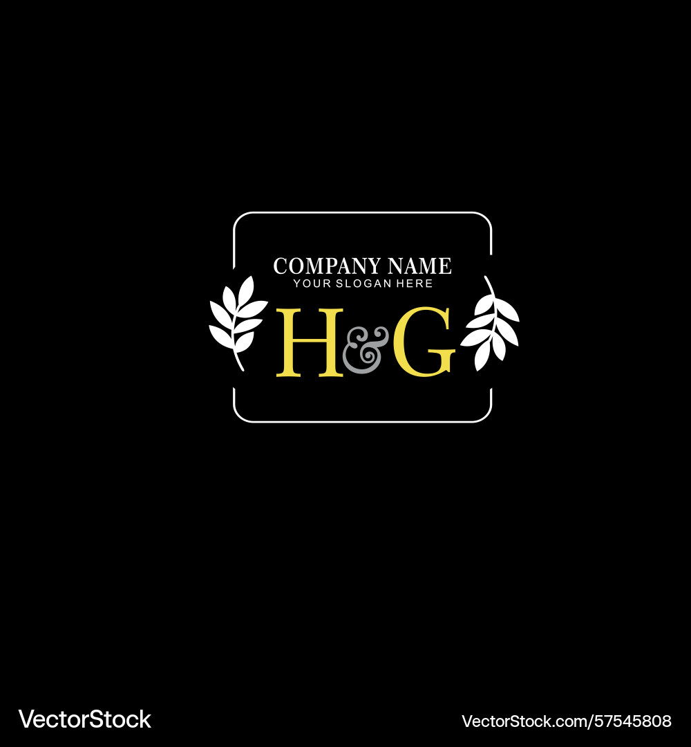 Hg initial logo with botanical circle design Vector Image