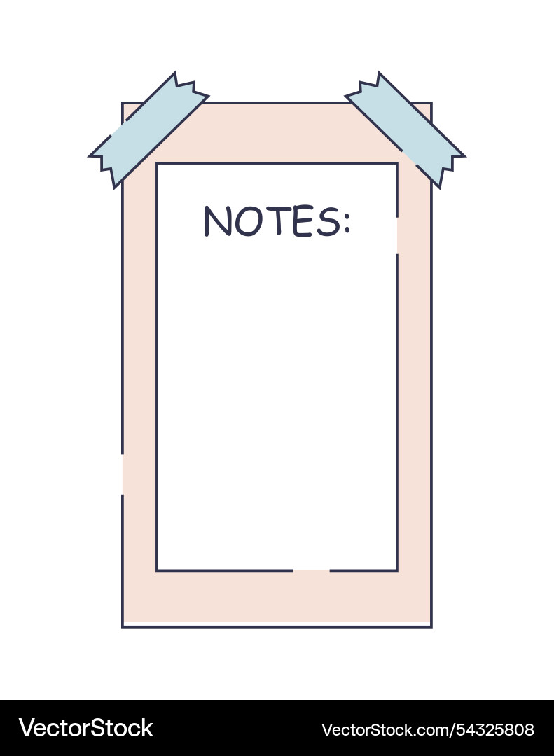 Paper notes outline memo and to do list time Vector Image