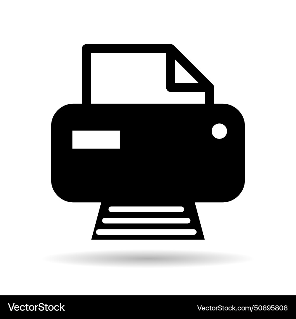 Printer document web shadow icon printout machine Printer document web shadow icon printout machine vector image