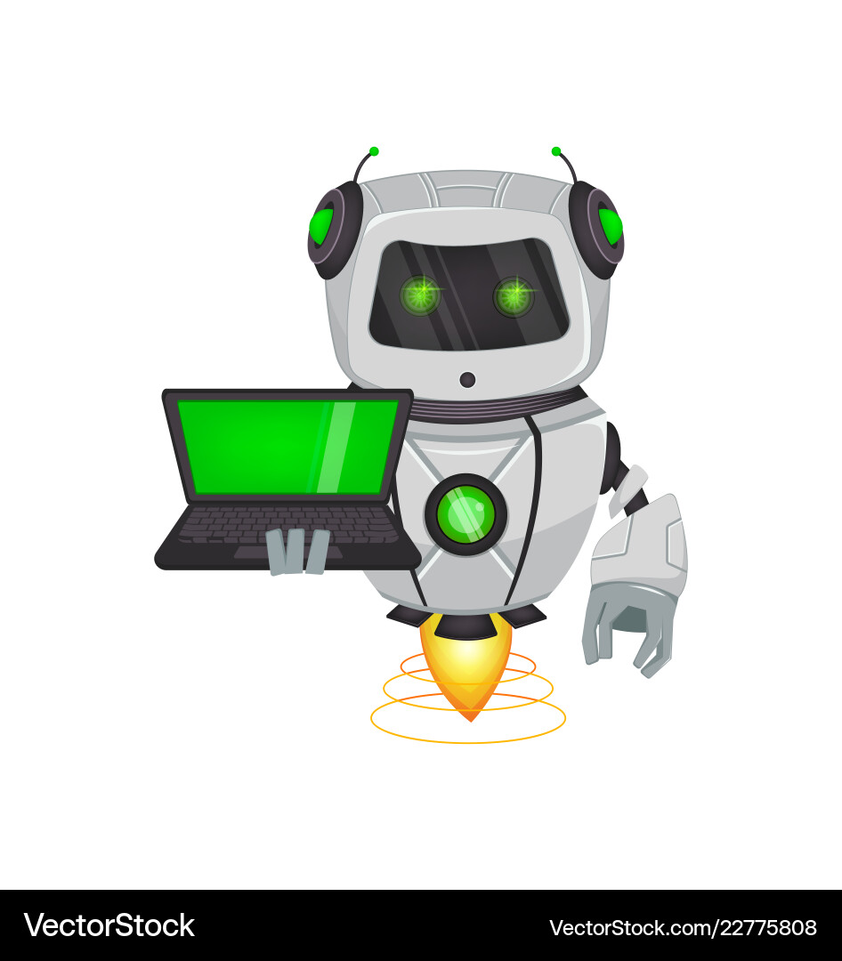 Robot with artificial intelligence bot Vector Image