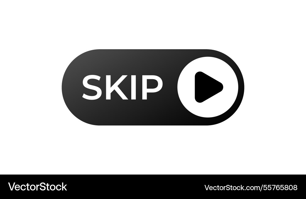 Skip button icon with play symbol vector image