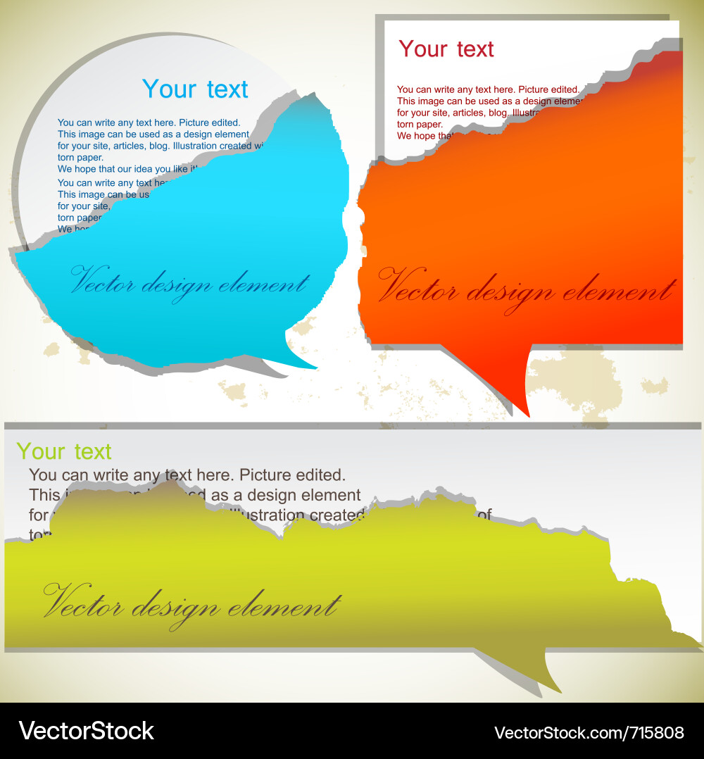 Torn paper bubbles with space for text vector image