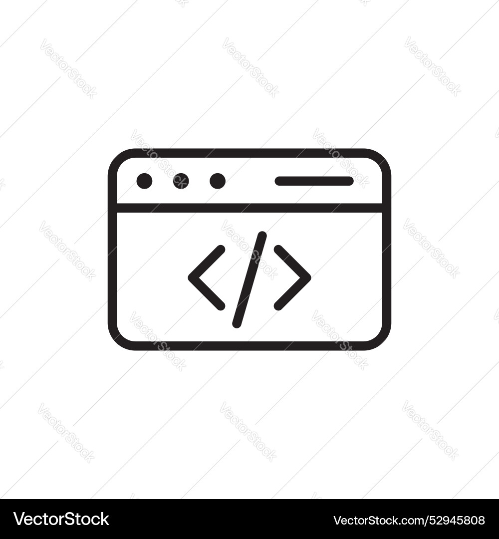 Web code line icon isolated on white background Vector Image