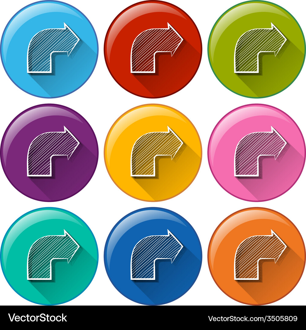 Circle buttons with arrows Vector Image