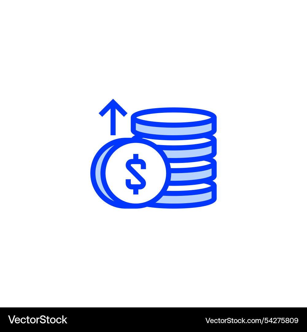 Coin stack line icon linear style sign for mobile Coin stack line icon linear style sign for mobile vector image