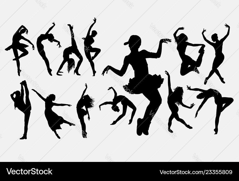 Dancing Silhouettes - Athletic Movement vector image