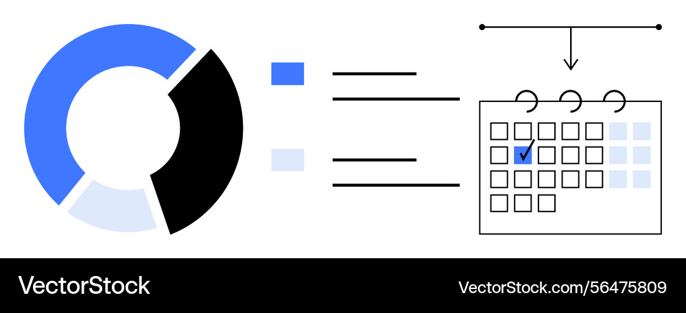Data visualization with pie chart and integrated Vector Image