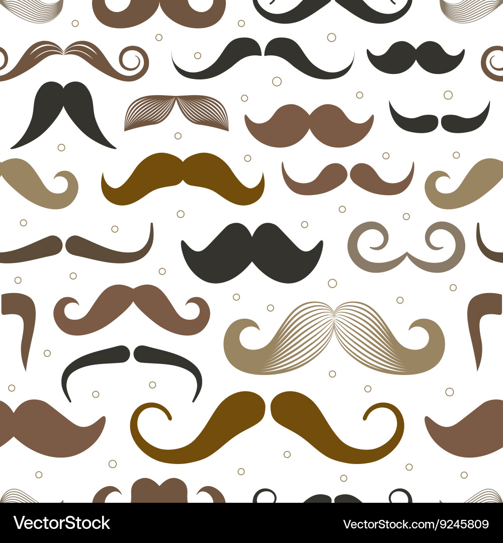 Different retro style moustache seamless pattern Different retro style moustache seamless pattern vector image