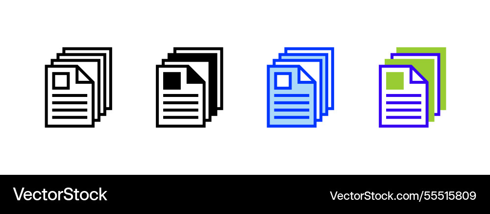 Document stack icon linear style sign for mobile Document stack icon linear style sign for mobile vector image