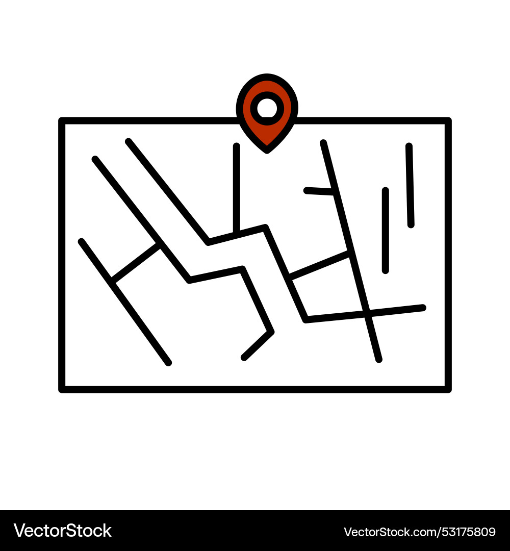 Geolocation-Tag auf Kartennavigation Pointer Vektorbild
