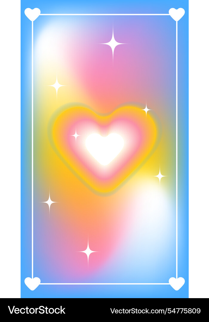Glowing heart shape with gradient background Glowing heart shape with gradient background vector image