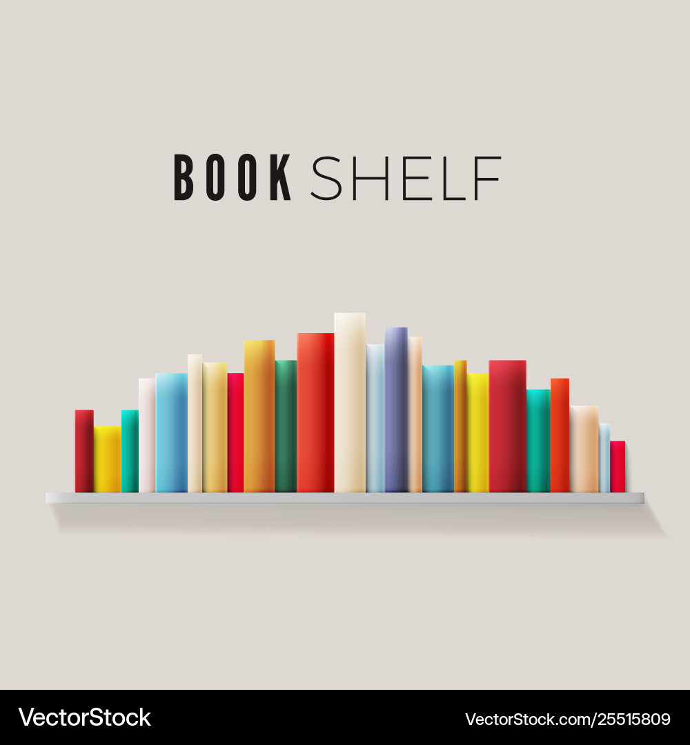 Retro Bookshelf with Books vector image